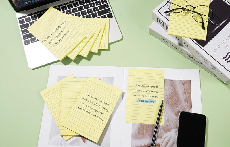 YEECOK 9 Pads Lined Sticky Notes 4x6 inch Post, Yellow, Clean Removal, Self-Stick Pads, Large Sticky Notes Easily Used for Home, Office, School, 40 Sheets/Pad - Image 4